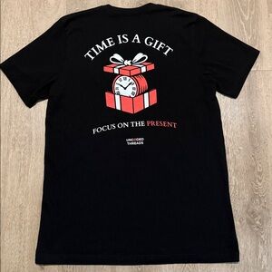 UNCØDED THREADS Limited Edition “Time Is a Gift” Embroidered Tee